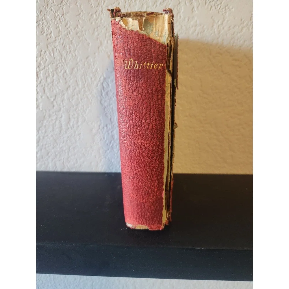 Antique Book Early‎ Whittier's Poems John Greenleaf Whittier Vintage Poetry Fair